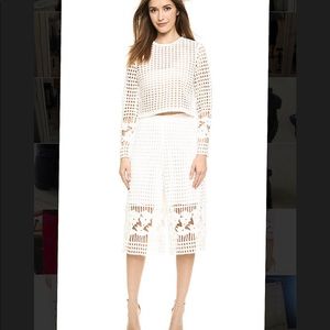 Lattice lace culotte pants